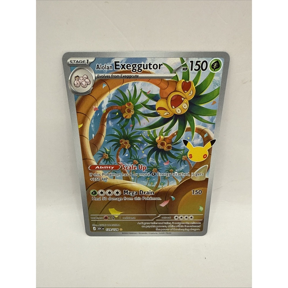 Alolan Exeggutor 129/128 IR Pokémon 30th Anniversary Celebration